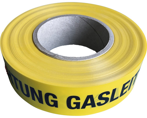 Bande de repérage pour conduite de gaz 100 m jaune Ruban de signalisation jaune pour conduite de gaz sur rouleau