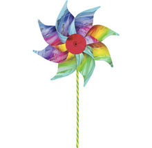 Moulin à vent à motif floral avec bâton