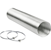 Flexibler Aluminium-Dunstabzugsschlauch mit zwei Schlauchschellen