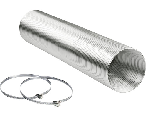 Flexibler Aluminium-Dunstabzugsschlauch mit zwei Schlauchschellen