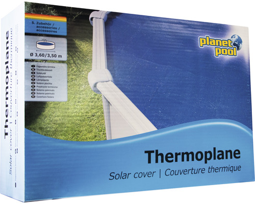 Verpackung einer Thermoplane Solarplane für Pools mit Durchmesser 3,60 Meter oder 3,50 Meter