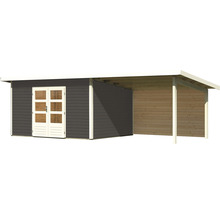 Holzgartenhaus mit Doppeltür und Überdachung