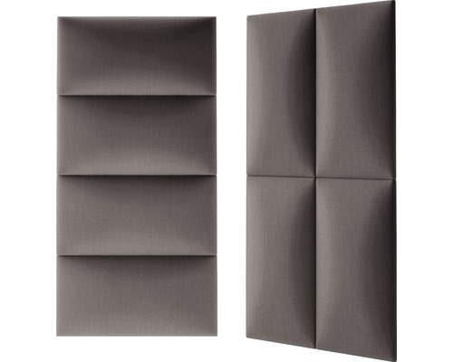 Zwei Schallschutzplatten mit rechteckigen Formaten und gepolsterter Oberfläche