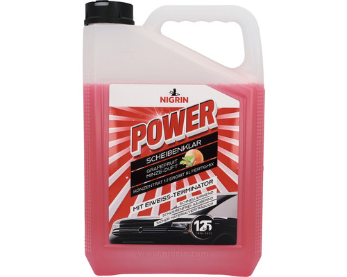Nettoyant concentré pour vitres Nigrin POWER 1:2 3 litres Nigrin Power lave-glace au parfum pamplemousse-menthe, concentré donne 9 litres de mélange prêt à l''emploi