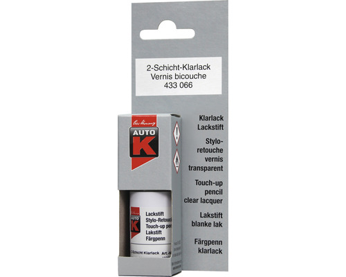 Stylo de retouche universel pour voiture Auto-K vernis 2 couches 9 ml Vernis incolore pour voiture, stylo de retouche dans sa boîte