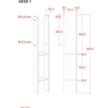 Dessin technique d''une étagère avec dimensions