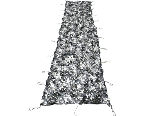 Voile d'ombrage filet de camouflage hiver argent-blanc 100x500 cm
