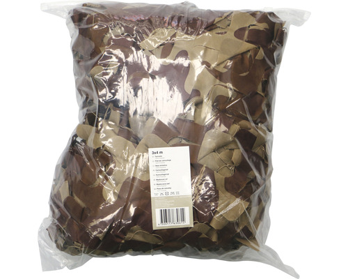 Filet de camouflage emballé, dimension 3x4 mètres, pour couvrir et camoufler