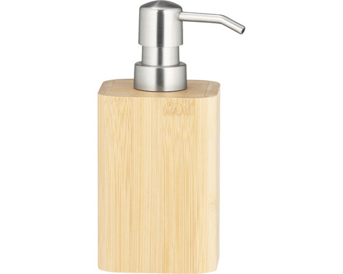 Distributeur de savon en bambou et en acier inoxydable