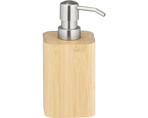 Distributeur de savon en bambou avec pompe en acier inoxydable