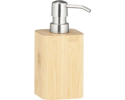 Distributeur de savon en bambou avec pompe en acier inoxydable