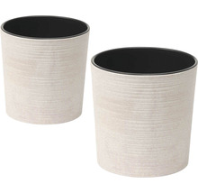 Deux cache-pots ronds en plastique