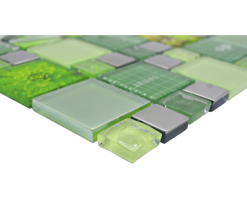 Mosaikfliese aus Glas und Metall
