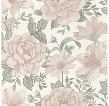 Papier peint à motif de roses et de fleurs