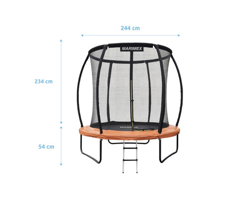 Marimex Trampolin mit Netz und Leiter, Durchmesser 244 cm, Höhe 234 cm
