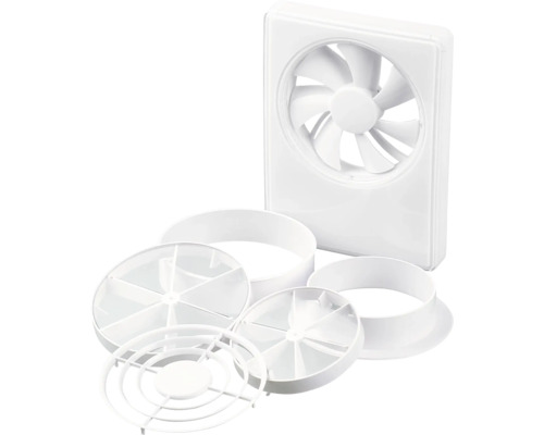 Ventilateur blanc avec divers éléments de montage