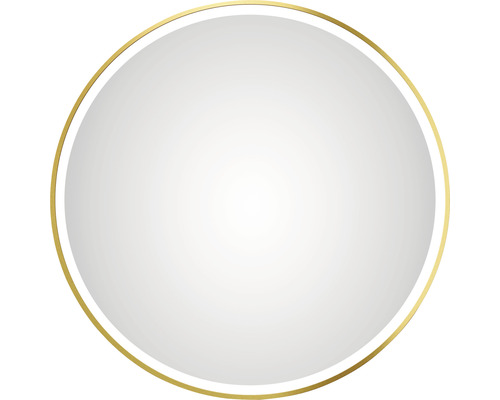Miroir rond avec cadre doré