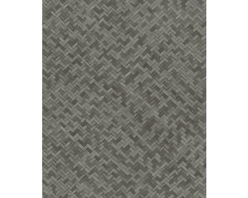 Papier peint intissé 33310 Botanica géométrique aspect bois anthracite gris Papier peint en bambou tressé