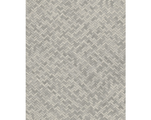 Papier peint intissé 33311 Botanica géométrique aspect bois gris Texture de bambou tressé