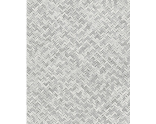 Papier peint intissé 33314 Botanica géométrique aspect bois gris argent