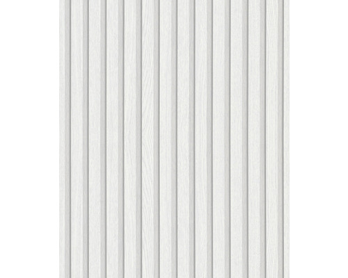 Papier peint intissé 33956 Botanica 3D aspect bois gris Panneaux muraux en bois blanc