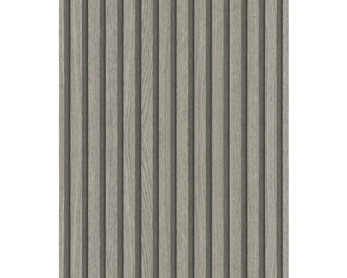 Papier peint intissé 33959 Botanica 3D aspect bois gris marron