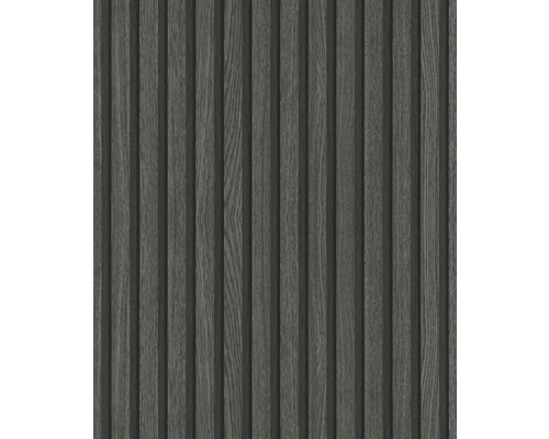 Papier peint intissé 33961 Botanica 3D aspect bois noir anthracite