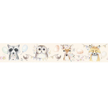 Bordüre 45889 Kids Walls Tiere Luftballon beige braun 5 m x 17,5 cm