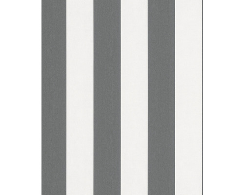 Papier peint intissé 82259 Kids Walls rayures anthracite blanc