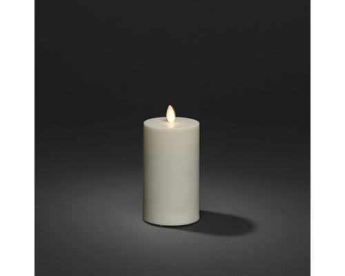 Bougie LED blanc crème Konstsmide h 18 cm couleur d'éclairage blanc chaud avec minuterie et variateur