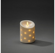 Bougie LED décorative avec motif à points.