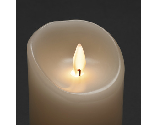 Bougie décorative LED en cire véritable avec flamme scintillante