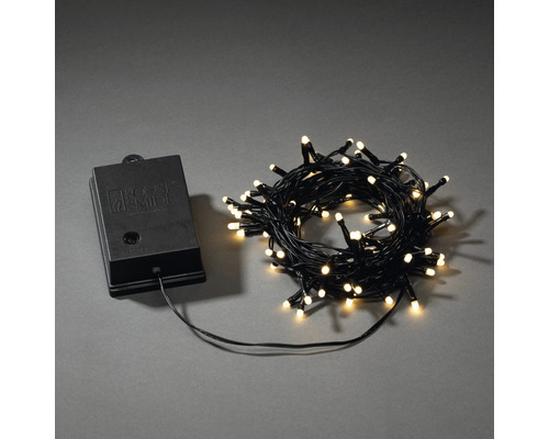 LED Lichterkette Konstsmide 7,9 m 80 LEDs Lichtfarbe warmweiß batteriebetrieben inkl. Timer Konstsmide Lichterkette mit Batteriebox