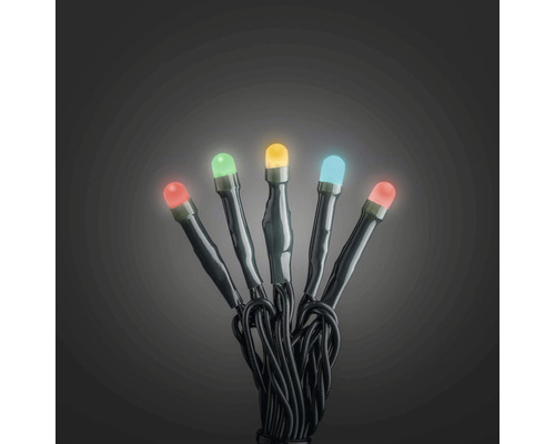 LED Lichterkette Konstsmide gefrostet 6,93 m + Zuleitungslänge 3 m 100 Micro LEDs Lichtfarbe bunt Lichterkette mit Leuchtdioden
