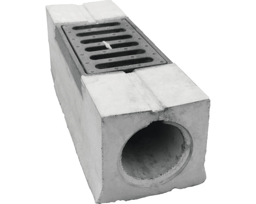 Caniveau de drainage en béton avec grille