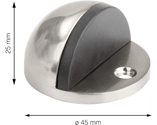 Türstopper aus Edelstahl, Durchmesser 45 Millimeter