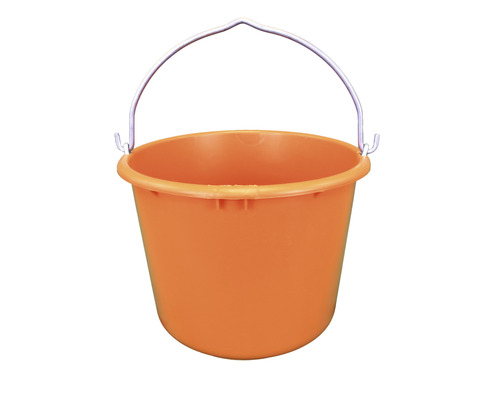 Seau de chantier Pro robuste orange, pouvant être manipulé par une grue, avec étrier à crochet Ø 307 mm 12 l