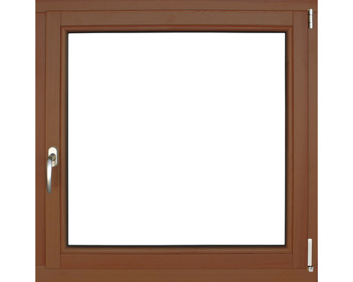 Fenêtre en bois 1 vantail ARON Renova pin laqué S30 châtaigner 1000x750 mm tirant droit