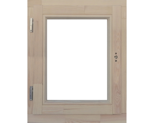 Cadre de fenêtre en bois avec ferrures