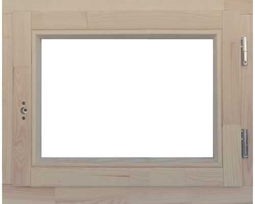 Fenêtre en bois avec ferrures et serrure