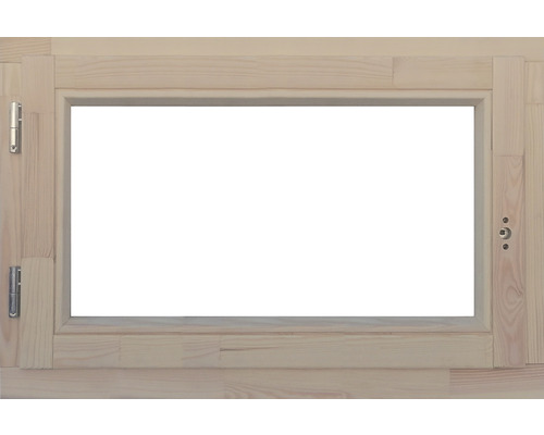 Cadre de fenêtre en bois avec ferrures