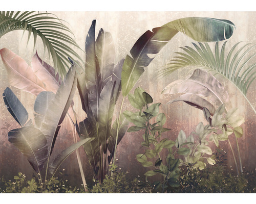 Papier peint panoramique intissé X7-1079 Rainforest Mist 7 pces 350 x 250 cm Image murale avec motifs végétaux pour l''intérieur