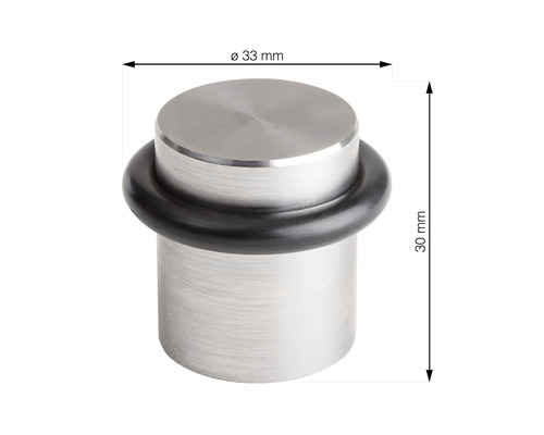 Türstopper aus Metall mit Gummiring, Durchmesser 33 Millimeter, Höhe 30 Millimeter