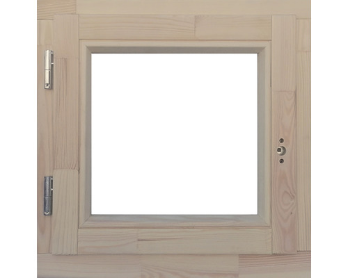 Cadre de fenêtre en bois avec ferrures