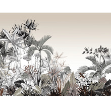 Fototapete Vlies 688139 Tropical House Dschungel schwarz weiß creme 8-tlg. 300 x 400 cm