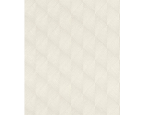 Papier peint intissé 687910 Tropical House géométrique blanc crème Papier peint avec motif géométrique en losanges