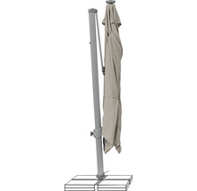 Parasol excentré fermé avec support
