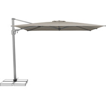Parasol déporté avec toile carrée et pied