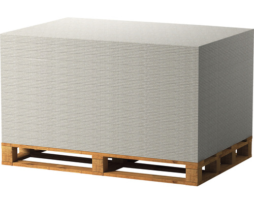 Palette mit Gipskartonplatten für den Innenausbau