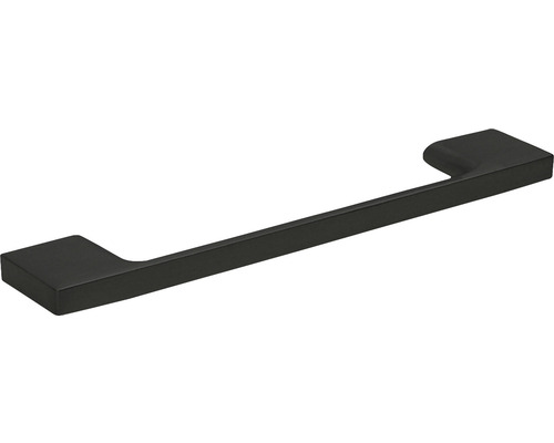 Poignée de meuble alu noir mat distance entre les trous 128 mm Lxlxh 162/7/27 mm